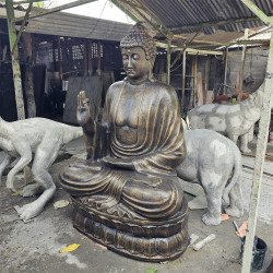 Veľký Starožitný Zlatý Budha Učenie na Lotosovom Kvete - 2m
