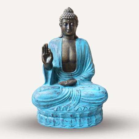 Veľký Tyrkysový a Kamenný Budha Učenie na Lotosovom Kvete - 2 m