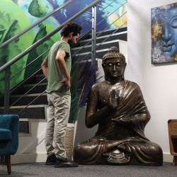 Veľký Budha v Starožitnej Zlatej Meditačnej Stupe, 1,5 m