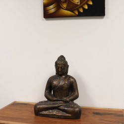 Stredný Budha Klasický Antická Zlatá - 0.5m