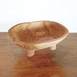 Hladká Miska na Ovocie z Teakového Dreva na Nožičkách - 30x23x10cm