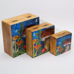 Malá Smaltovaná Štvorcová Krabička 10x10x4,2 cm - Hríbový Dizajn Modro