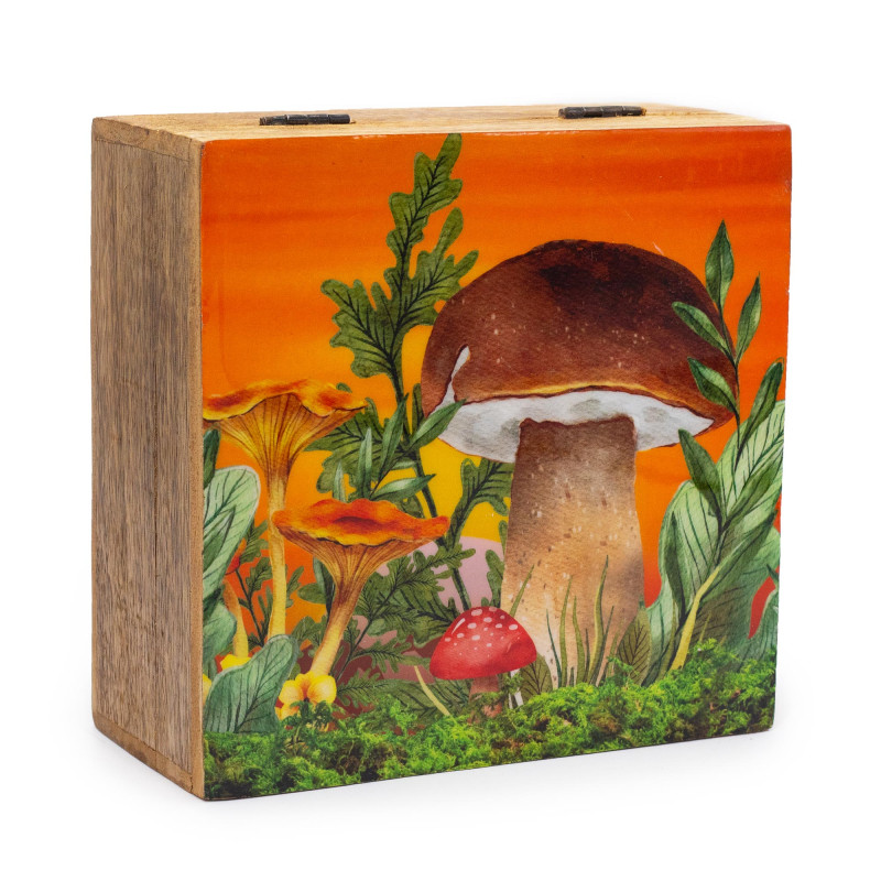 Veľká Smaltovaná Štvorcová Krabička 15x17,5x8cm - Hríbový Dizajn Gašta