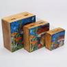 Veľká Smaltovaná Štvorcová Krabička 15x17,5x8cm - Hríbový Dizajn Modro