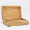 Veľká Obdĺžniková Krabička 21.5x14x6.3cm - Tvár Budhu Biela Vymývaná