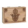 Veľká Obdĺžniková Krabička 21.5x14x6.3cm - Hamsa Čierne Gravírovanie