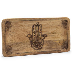 Dlhá Tácka 30x15x2.5cm - Hamsa Čierne Gravírovanie
