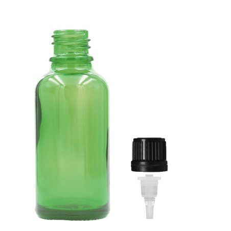 70x 100ml Zelená Sklenená Fľaška s Kvapkadlom