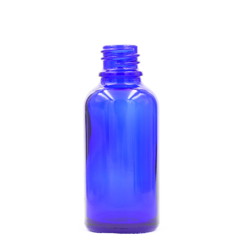 110x 30ml Modrá Sklenená Fľaška - Bez Uzáveru