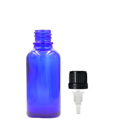 156x 15ml Modrá Sklenená Fľaška s Kvapkadlom