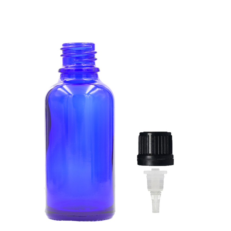 110x 30ml Modrá Sklenená Fľaška s Kvapkadlom
