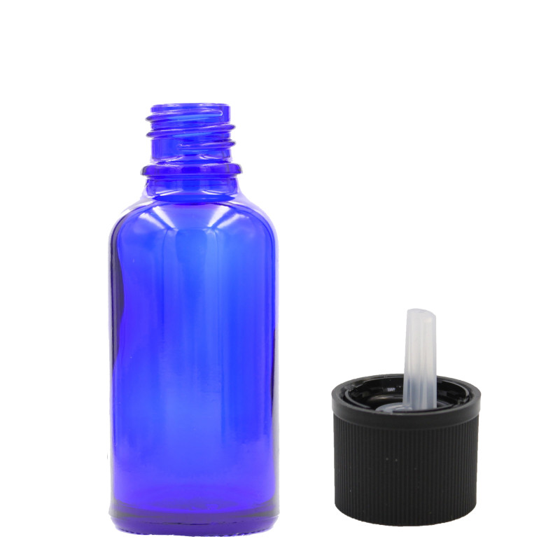110x 30ml Modrá Sklenená Fľaška s Uzáverom s Detskou Poistkou