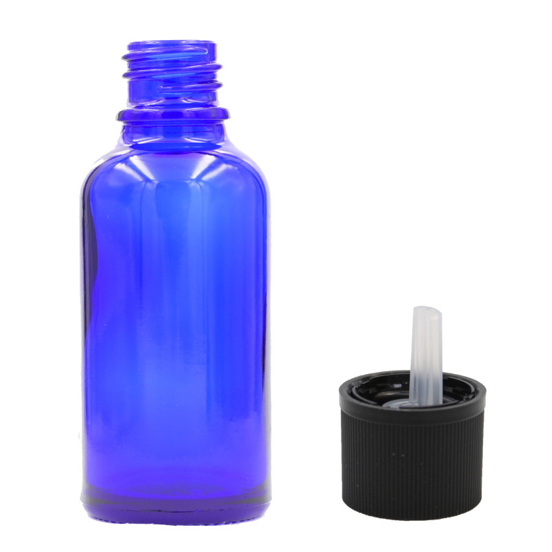 70x 100ml Modrá Sklenená Fľaška s Uzáverom s Detskou Poistkou