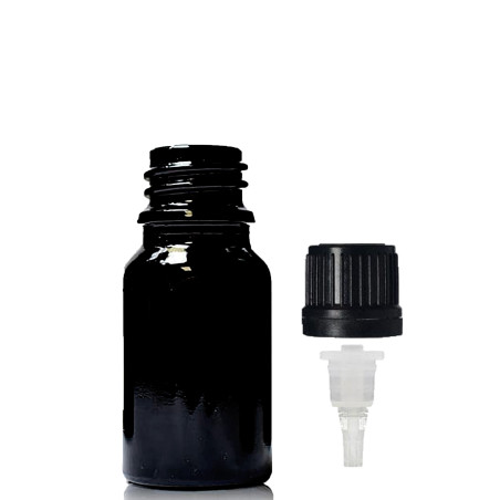 255x 5ml Čierna Sklenená Fľaška s Kvapkadlom