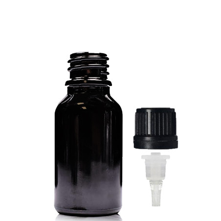 156x 15ml Čierna Sklenená Fľaška s Kvapkadlom