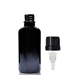 110x 30ml Čierna Sklenená Fľaška s Kvapkadlom