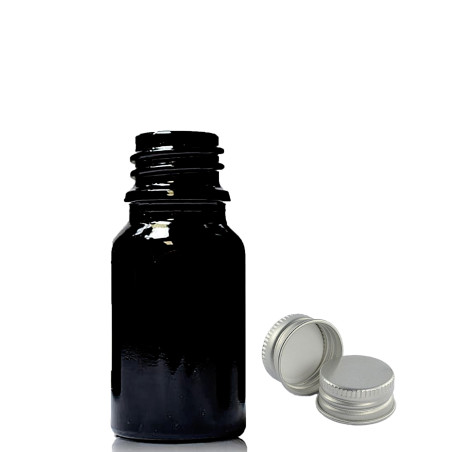 255x 5ml Čierna Sklenená Fľaška s Hliníkovým Uzáverom