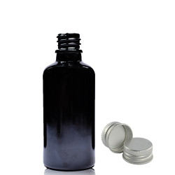 110x 30ml Čierna Sklenená Fľaška s Hliníkovým Uzáverom