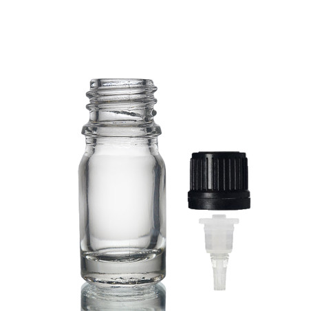 255x 5ml Číra Sklenená Fľaška s Kvapkadlom