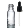156x 15ml Číra Sklenená Fľaška s Kvapkadlom s Čiernou T/E Pipetou
