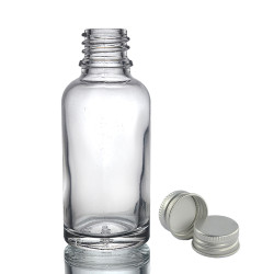 110x 30ml Číra Sklenená Fľaška s Hliníkovým Uzáverom
