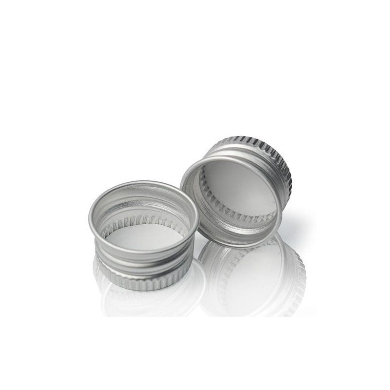 50x Uzáver na Sklenenú Liekovku - Strieborný Hliník 28mm