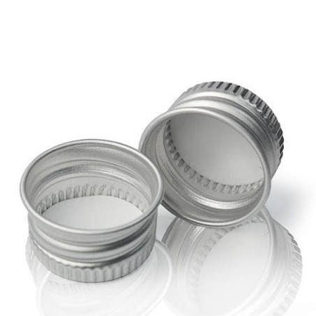50x Uzáver na Sklenenú Liekovku - Strieborný Hliník 28mm