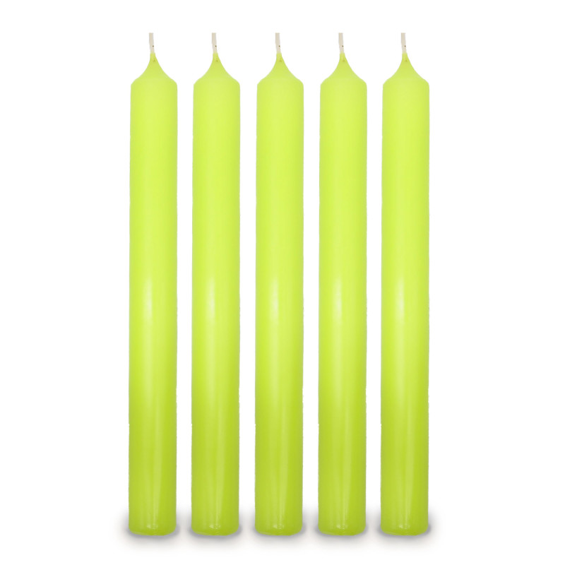100x Stolová Sviečka - Limetkovo Zelená
