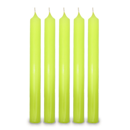 100x Stolová Sviečka - Limetkovo Zelená