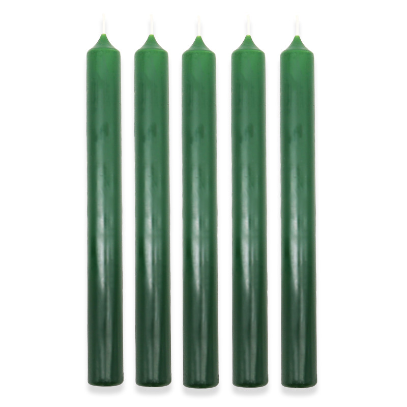 100x Stolová Sviečka - Tmavo Zelená