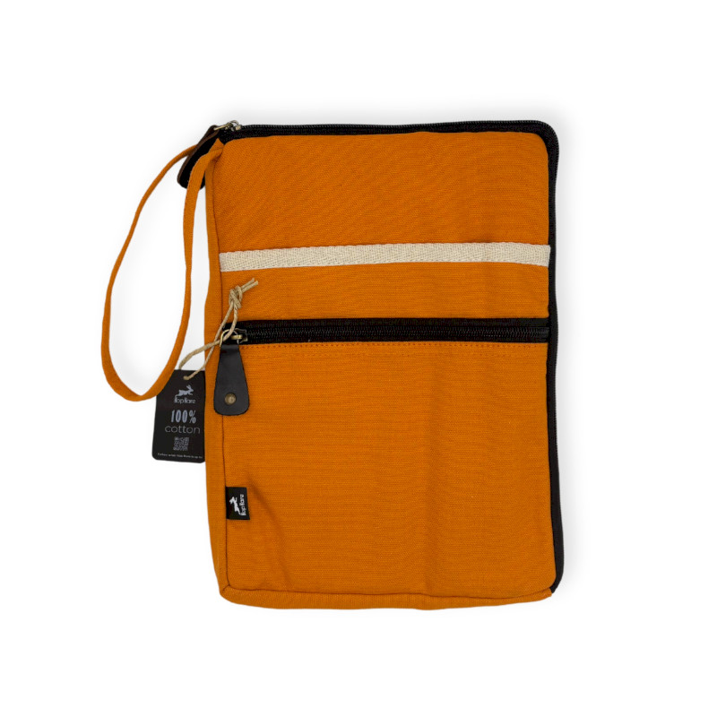 Malá Plátená Taška na Tablet - Oranžová - 21x29cm