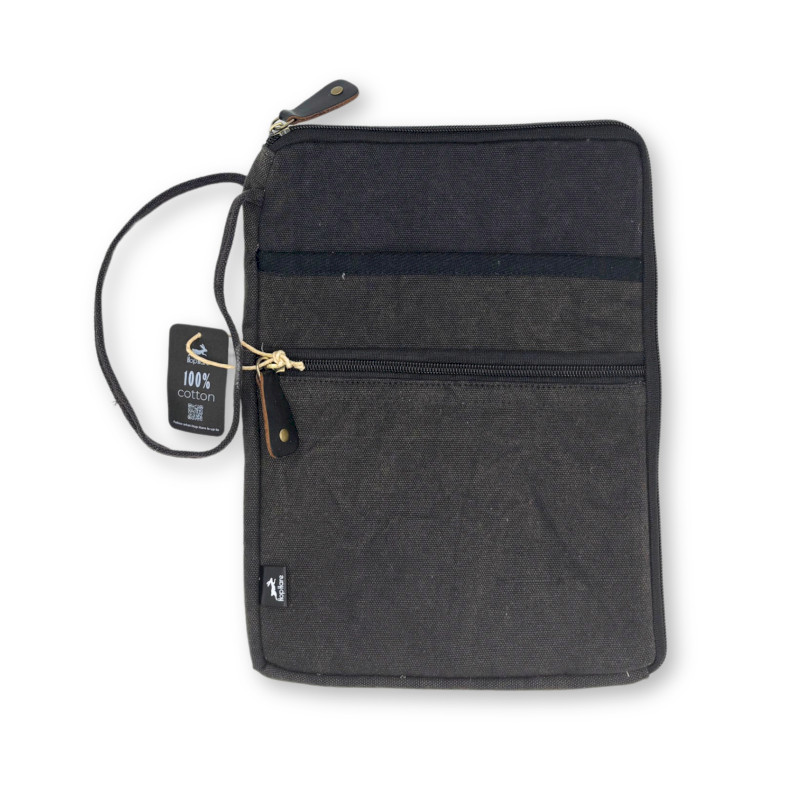 Veľká Plátená Taška na Notebook - Šedá - 30x40cm