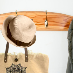 Prírodná Taška s Koženými Rukoväťami - Mandala