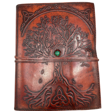Kožený Zápisník Veľký Strom Života – Kamenná Dekorácia – 20x16x2cm – 1