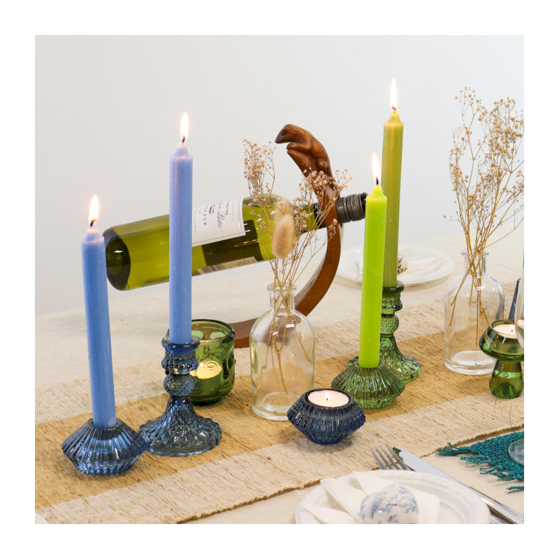 Jednofarebné Stolové Sviečky a Sklenené Svietniky – Štartovacia Súprav
