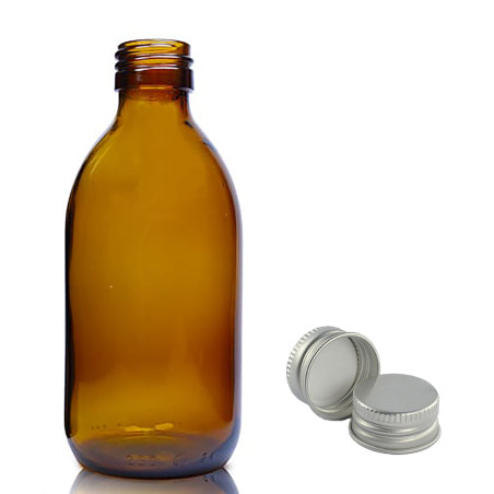 54x 250ml Jantárová Sklenená Fľaša s Hliníkovým Uzáverom