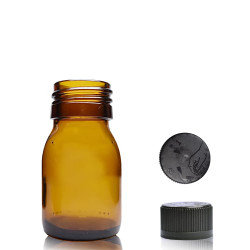 110x 30 ml Fľaška z Jantárového Skla s Uzáverom