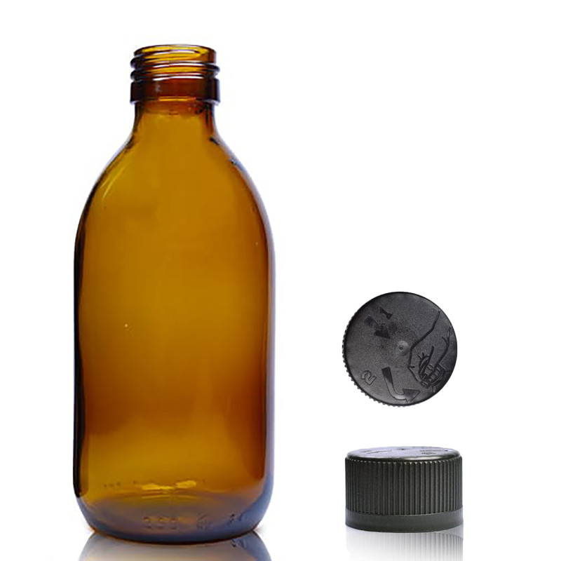 54x 250ml Fľaška z Jantárového Skla s Uzáverom