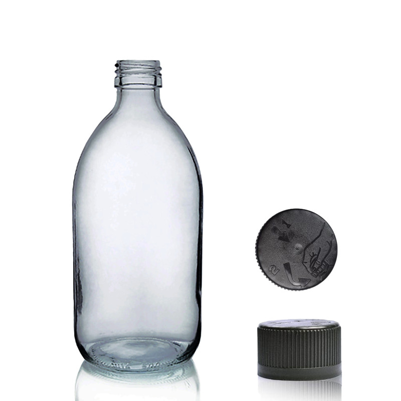 48x 250 ml Liekovka zo Šedého Skla s Uzáverom