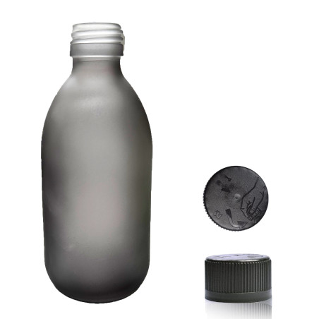 36x 300ml Liekovka zo Šedého Skla s Uzáverom