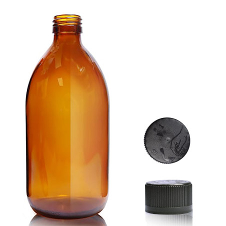 30x 500ml Fľaška z Jantárového Skla s Uzáverom