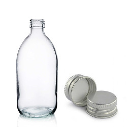 36x 200ml Lieková Fľaška z Číreho Skla s Hliníkovým Uzáverom