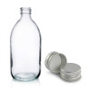 30x 500ml Lieková Fľaška z Číreho Skla s Hliníkovým Uzáverom