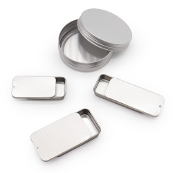 50x Okrúhla Plechovka 82 x 28 s Uzáverom so Závitom 100 ml pre ACFM