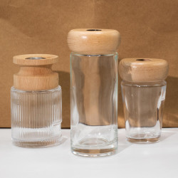 6x 150ml Vrúbkovaná Okrúhla Fľaštička na Difúzor (28 mm hrdlo) - Prieh