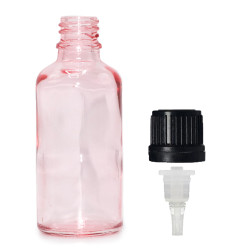 168x 100ml Ružová Sklenená Fľaška s Kvapkadlom