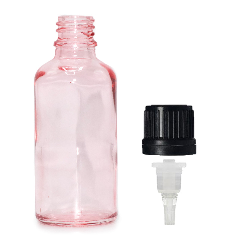 168x 100ml Ružová Sklenená Fľaška s Kvapkadlom