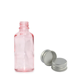 160x 10ml Ružová Sklenená Fľaška s Hliníkovým Uzáverom