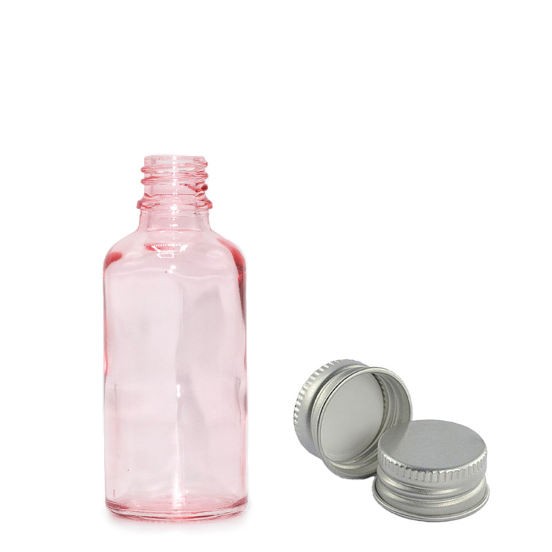 160x 10ml Ružová Sklenená Fľaška s Hliníkovým Uzáverom