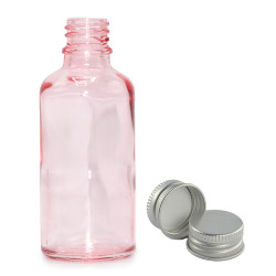 168x 100ml Ružová Sklenená Fľaška s Hliníkovým Uzáverom